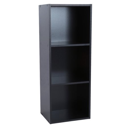 Walfront Black Easy To Assemble 3 Shelf Wood Bookcase Storage Walfront Black Easy To Assemble 3 Shelf Wood Bookcase Storage Shelves Highland Oak Bookshelf 13 4 35 Inches Com