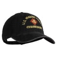 thumbnail image 5 of U.S. Marine Corps 4th Marine Division Embroidered Washed Solid Pigment Dyed Cotton Twill Brass Buckle Cap - Black OSFM, 5 of 5