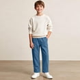 thumbnail image 7 of CPNG Teenagers Boys Straight Wide Leg Pants Drawstring Elastic Waist Corduroy Loose Boys' Pants Sweatpants(Blue,9-10 Years), 7 of 7