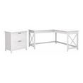 thumbnail image 1 of Pemberly Row Modern 60W L Shaped Desk with 2 Drawer File Cabinet, 1 of 9