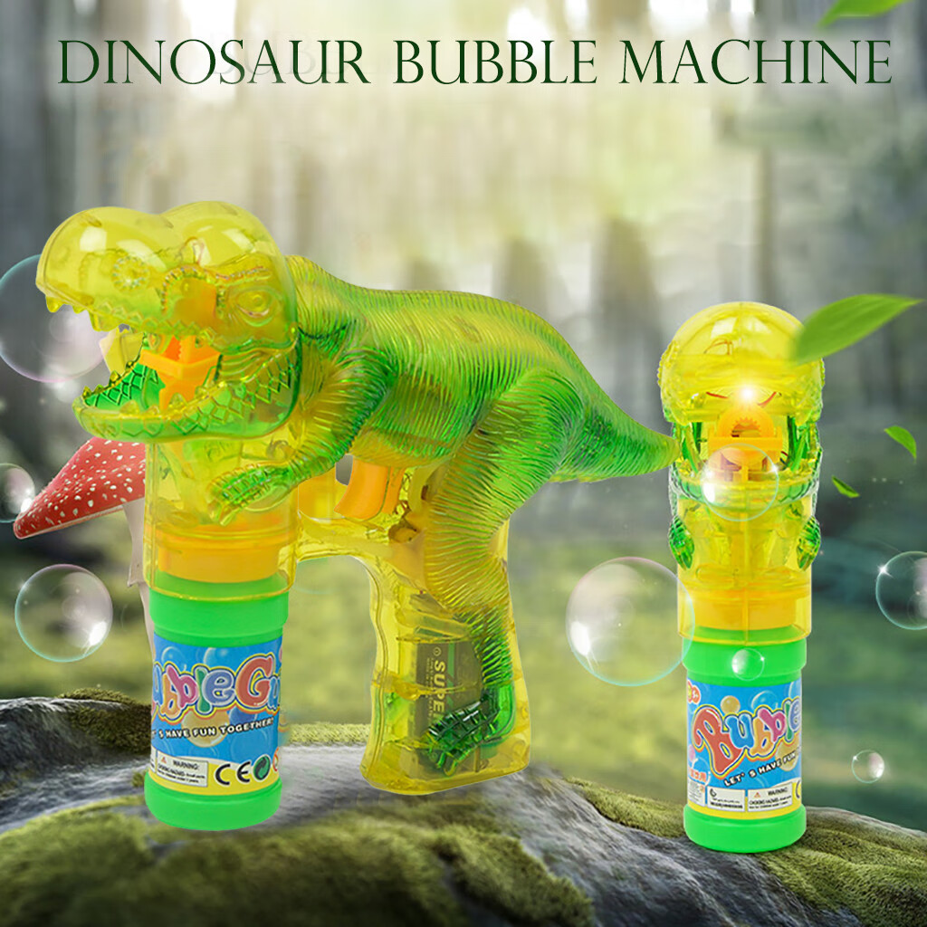 Dinosaur Bubble Light Up Bubbles Blower With LED Flashing Lights And