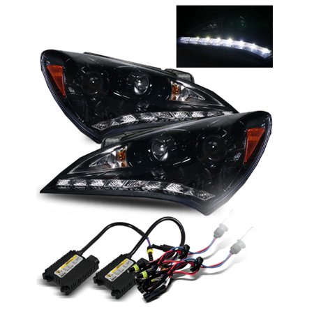 6000k Hid For 10 12 Genesis 2dr Led Drl Strip Projector Headlights