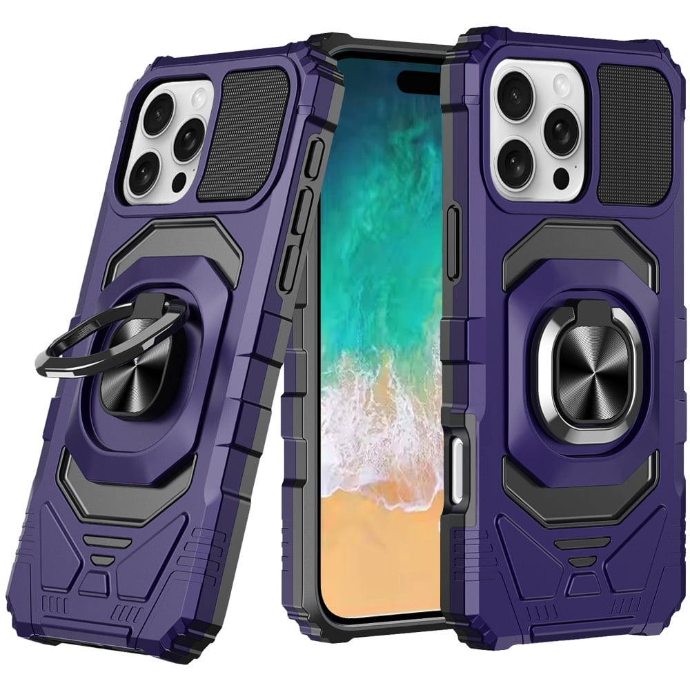 For TCL 50 XE 5G Hybrid Dual Layer with Rotate Magnetic Ring Stand Holder Kickstand, Rugged Shockproof Cover ,Xpm Phone Case [ Purple ]