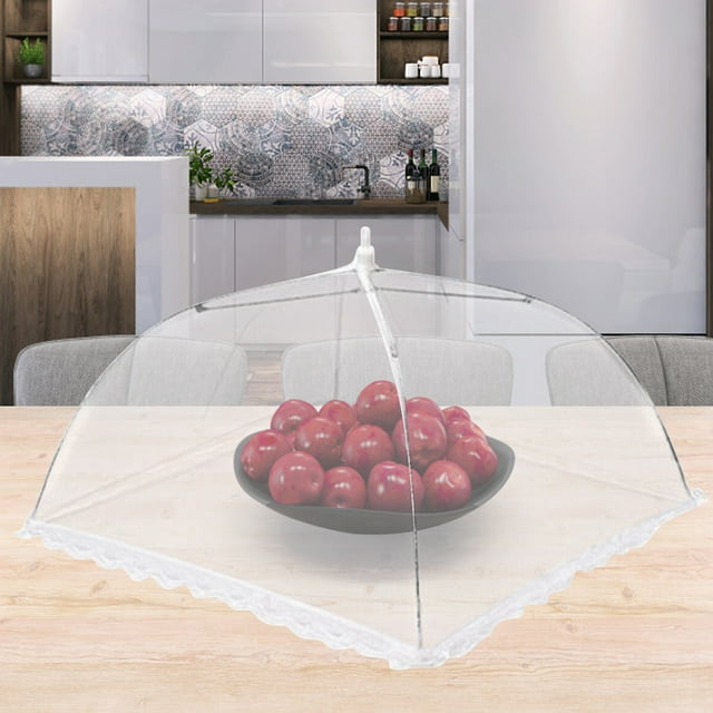 Cubierta plegable para alimentos Cubierta de malla transpirable para alimentos para interiores y exteriores (17 pulgadas)