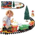 thumbnail image 1 of CNKOO Christmas Electric Train Track Toy Set Kit with Sound and Light Battery Powered  Train Rail Under the Christmas Tree Santa Claus Bell Train Toy Gift for Kids Over 3 Years Old, 1 of 9
