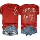 thumbnail image 2 of Tops de Manga Corta de las Mujeres, Cuello Redondo Impreso, Camiseta de Manga Corta para las Mujeres, 2 of 6