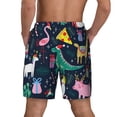 thumbnail image 3 of Kdxio Cute Funny Animals Print Men'S Swim Trunks With Compression Liner 7 Inch Inseam Quick Dry Swim Shorts, 3 of 7
