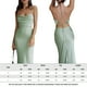 thumbnail image 2 of Vestido Con Tirantes Cruzados Vestidos largos de cóctel para mujer Ropa de club sin mangas de corte bajo (Verde M) Ygjytge para Mujer Verde T M, 2 of 7