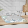thumbnail image 5 of Summer Beach Dish Drying Mat for Kitchen Counter, Blue Teal Beige Coral Starfish Baby Bottle Microfiber Drying Pad, Ocean Nautical Coastal Absorbent Coffee Cup Dishes Drainer Mats 16"x18", 5 of 8