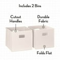 thumbnail image 2 of RiverRidge Kids 2 Piece Fabric Collapsible Storage Cube Organizers with Handles for Playroom Organization - Cream, 2 of 6