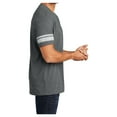 thumbnail image 3 of Yellow Rooster Men's Game T-Shirts with Stripes Printed Sleeves Heathered Charcoal/White XS, 3 of 6