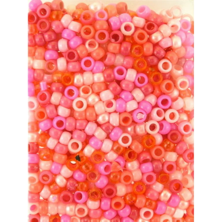 170PK Medium Chubby Pink Hair Beads