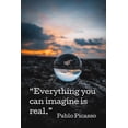 thumbnail image 2 of ArtsyQuotes 23x32 Black Ornate Wood Framed with Double Matting Museum Art Print Titled - Pablo Picasso Quote: Imagine, 2 of 4