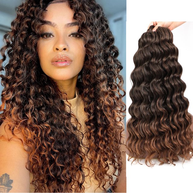 Extensiones de cabello trenzado de ganchillo sintético, 6 paquetes (20 pulgadas (paquete de 6) T30)