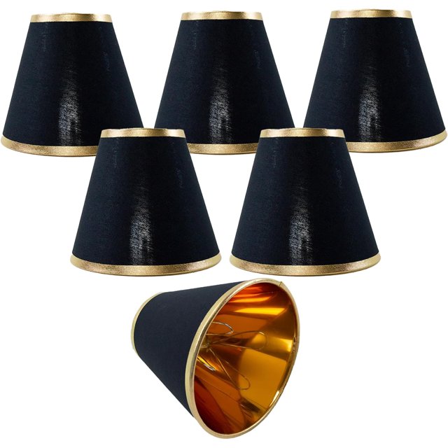 Juego de 6 pantallas para lámpara de pared, pantallas de tela para lámpara de pared, lámparas de mesa pequeñas, para bombillas de borde de corte, visualización de ajuste de clip, 3 x 6 x 5