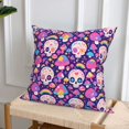 thumbnail image 6 of Throw Pillow Covers, cute rainbow mushroom Skull Soft Square Pillow Cases with Invisible Zipper for Couch Bed Sofa, Farmhouse Fall Home Decor 16"x16", 6 of 7
