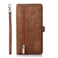 thumbnail image 6 of for iPhone XR Wallet Case for Women Men, iPhone XR Case, Flip Leather Shockproof Magnetic Zipper Pocket Wallet Purse Case w/Stand Card Slot Holder Wrist Strap for iPhone XR,Brown, 6 of 9