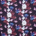 thumbnail image 2 of Zelouf Photographic Lake Floral Print Bridal Satin  , Sewing, DIY, Crafts Fabric by the Yard, Black Multi, 1 Yard, 2 of 2