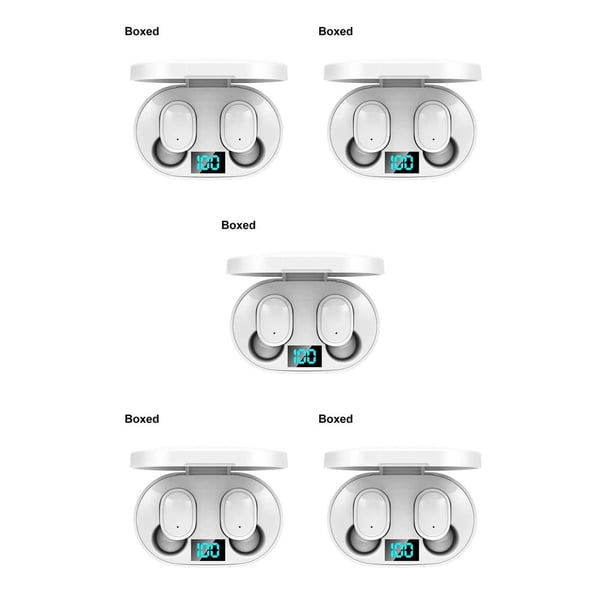 Sidaley 1 par de auriculares con caja de carga, llamada manos libres, sonido estéreo, auriculares 5,0 compatibles con Bluetooth, auriculares Type2 NO2