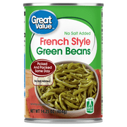 Great Value French Style Green Beans, No Salt Added, 14.25 oz