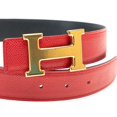 thumbnail image 5 of Hermès Ceinture Réversible Constante 60 Cuir Rouge Vin pour Femmes Hermès, 5 of 5