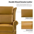 thumbnail image 5 of Power Genuine Leather Recliner Chair with Nailhead Trim Swivel Rocking Power Lounge Apartment Camel, 5 of 8