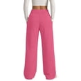 thumbnail image 4 of Nestiefly Wide Leg Sweatpants Women Baggy High Waist Workout Yoga Pants with Pockets | Loose Fit Drawstring Sweat Pants,Fall Clothes Pink M, 4 of 6