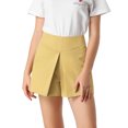 thumbnail image 1 of Allegra K Mujeres Casual Lazo Corbata Alta Cintura Vintage Papel Bolso Cortos Pantalones Beige L Unique Bargains Pantalones, 1 of 6