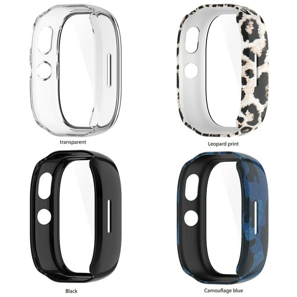 KOMI s'Applique à Gizmo watch2 Étui de protection pour Montre Gizmo Boîtier de Montre pour Enfants film Boîtier Intégré Ensemble de Quatre Pièces, Clair/noir/léopard/camouflage Bleu