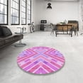 thumbnail image 4 of Ahgly Company Machine Washable Indoor Rectangle Transitional Pastel Purple Pink Area Rugs, 6' x 9', 4 of 7