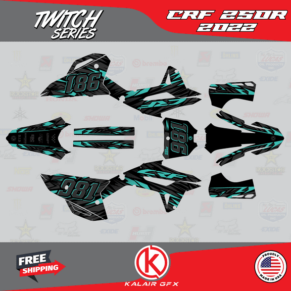 Kalair GFX Graphics Kit for Honda CRF250R (2022) Twitch Series