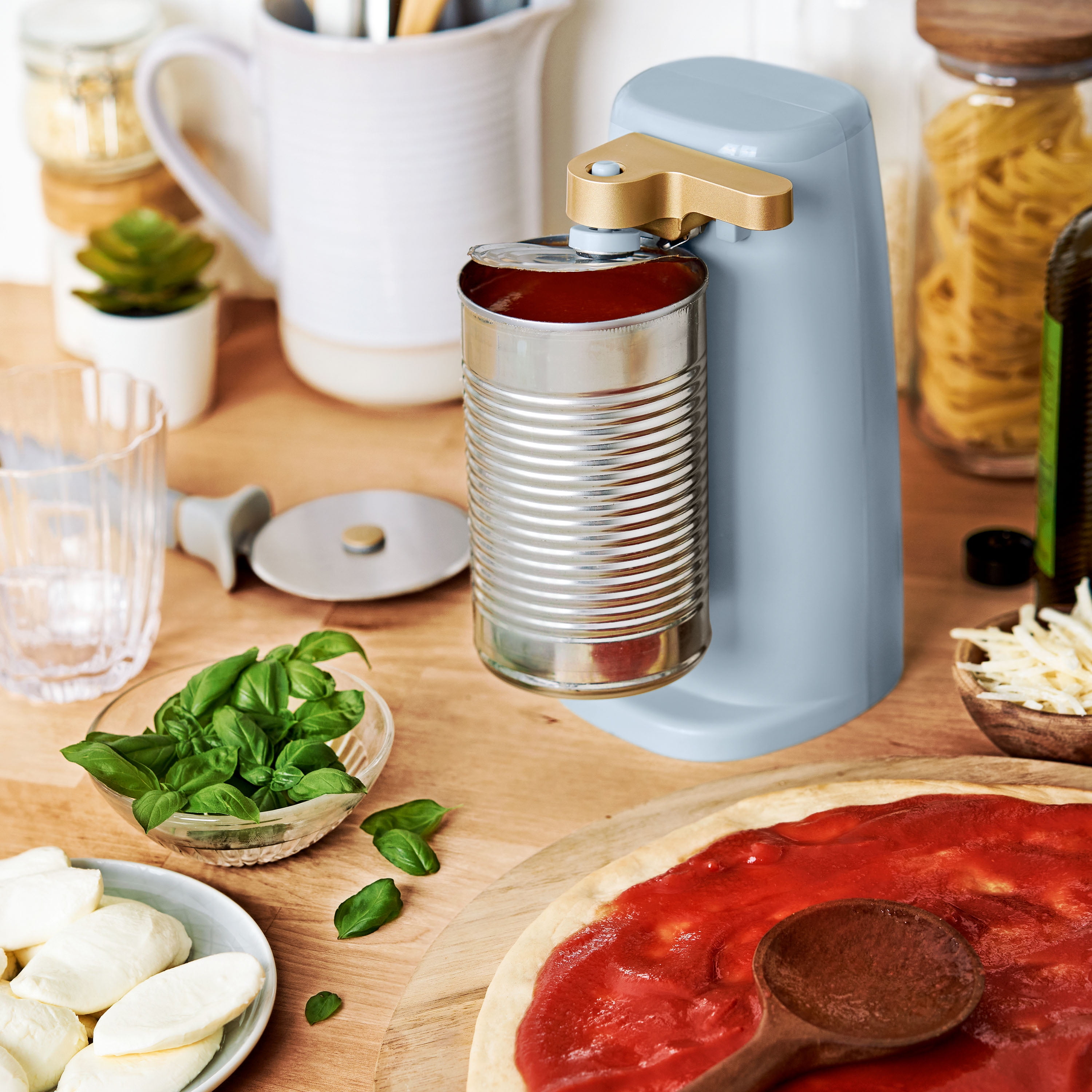 Beautiful Easy Prep Electric Can Opener Cornflower Blue by Drew Barrymore