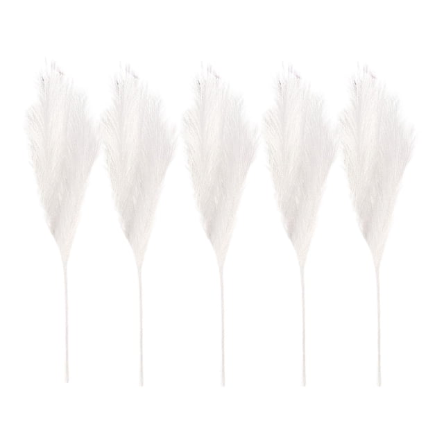 Césped artificial de 50 cm, ramas secas, tallos, junco artificial, flores para jarrón blanco