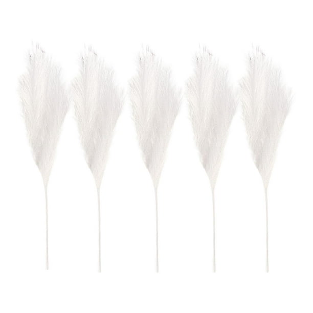 5 piezas de hierba de pampa artificial de 70 cm de alto, flor pomposa falsa para bricolaje, fiesta de boda blanco
