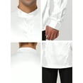 thumbnail image 6 of Lars Amadeus Men's Satin Band Collar Long Sleeve Slim Fit Solid Dress Shirts, 6 of 6