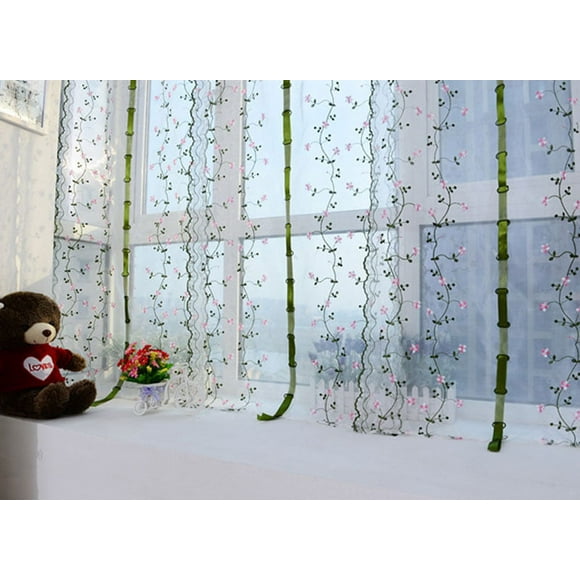 Sheer Curtain Door Window Curtains Tulle Door Window Curtain Drape Panel Sheer Scarf Valance