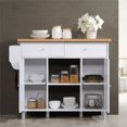 thumbnail image 4 of Hodedah Kitchen Island with Spice Rack plus Towel Holder in White Wood, 4 of 8