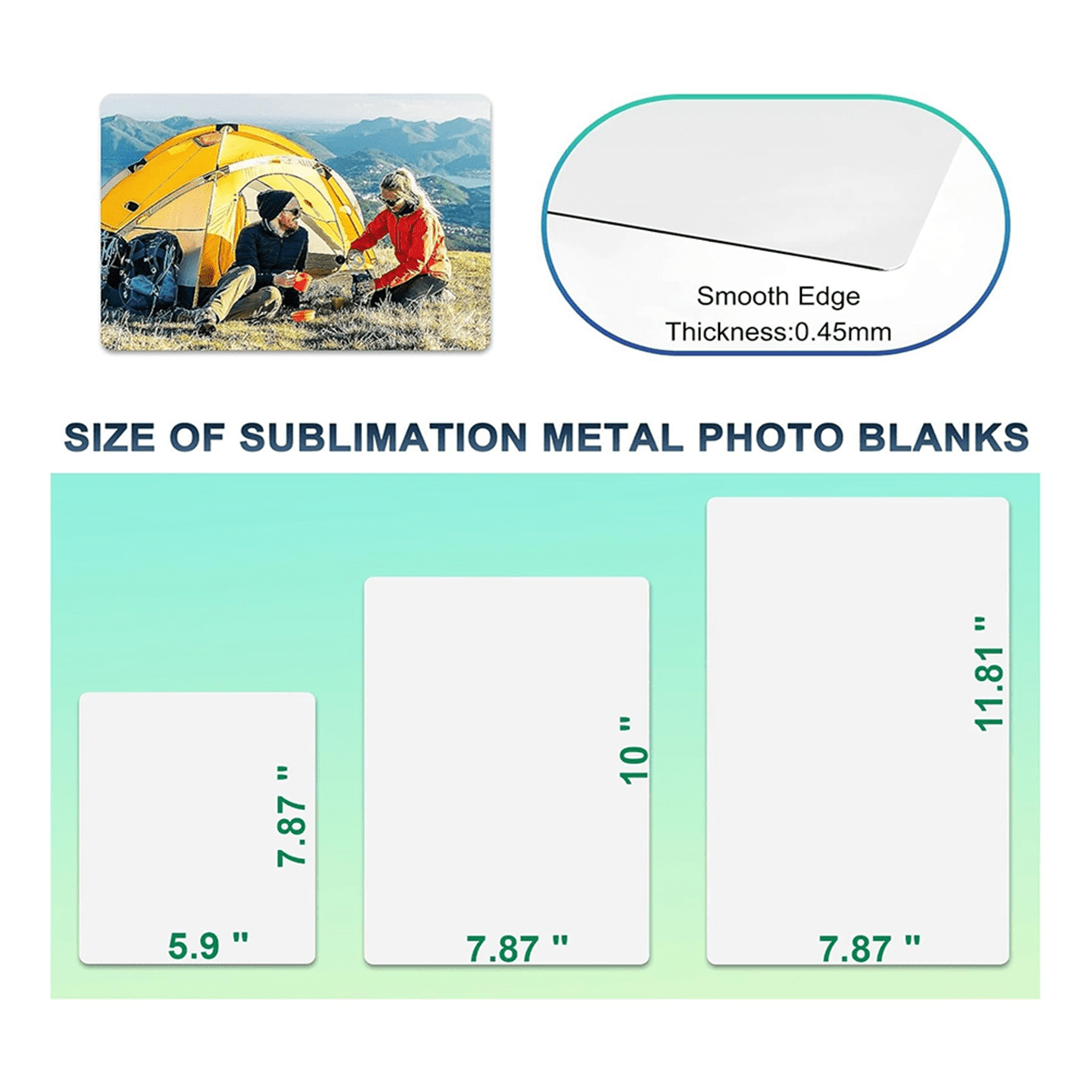 10PCS Sublimation Metal Photo Blank Heat Transfer Paper Picture Sublimation Sign Blank, Aluminum Photo Si