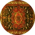 thumbnail image 1 of Ahgly Company Machine Washable Indoor Round Persian Yellow Traditional Area Rugs, 8' Round, 1 of 4