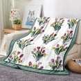 thumbnail image 4 of Watercolor Floral Throw Blanket Plant Flower Blanket Butterfly Dragonfly Throw Blanket Soft Flannel Fleece Blanket Cozy Fuzzy Plush Throw Blanket for Bed Sofa Travel 60” x 80”, 4 of 6