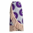 thumbnail image 2 of Bintarealwax African Skirt for Women Trendy Long Wrap Skirts Kente Print One Size Adjustable Tie Tassels Hem YF164, 2 of 5