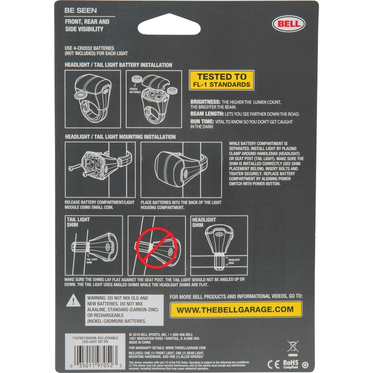 Bell bicycle hotsell light battery replacement