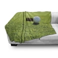 thumbnail image 3 of Golf Soft Flannel Fleece Blanket, Golf Ball on Lip of Cup Grass Ground Hobby Competition Championship Theme Image, Cozy Plush for Indoor and Outdoor Use, 50" x 60", Lime Green White, by Ambesonne, 3 of 6