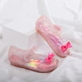 thumbnail image 5 of LIIPEE Girls Sandals Kids Summer Bow Decoration Hollow Out Soft Sole Bright Jelly Shoes Cute Lightweight Hook And Loop Princess Beach Footwear,4-4.5 Years, 5 of 9