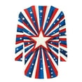 thumbnail image 4 of Hvyesh American Flag Shirts Women 3/4 Sleeve T Shirts Slim Fit Plus Size Tops 4th of July Casual 3/4 Sleeve Length Tops, 4 of 5