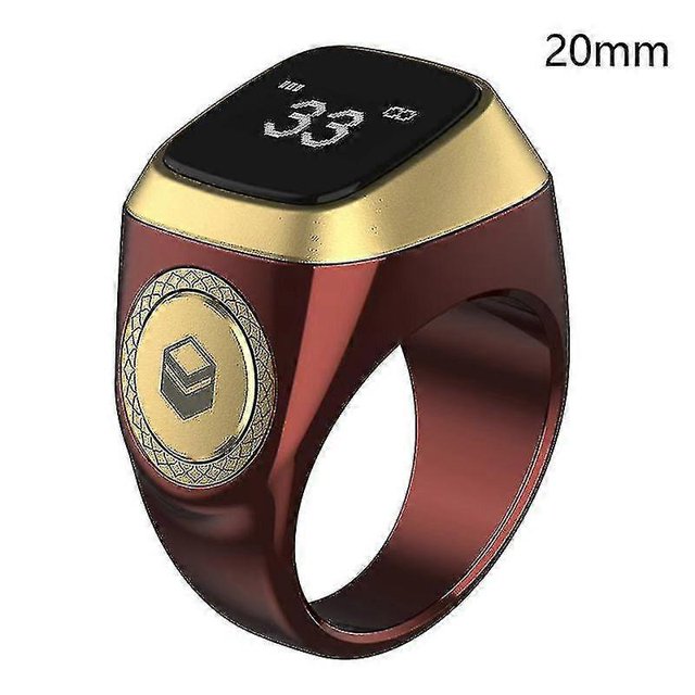 Anillo contador de cuentas Tasbih para S Zikr Tasbeeh digital 5 oraciones Hfmqv----Café--Código de producto 83706 Café