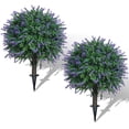 thumbnail image 1 of Juego de topiarios artificiales con forma de bola de madera de boj, color lavanda, 22 cm, AOKIIE, 1 of 7