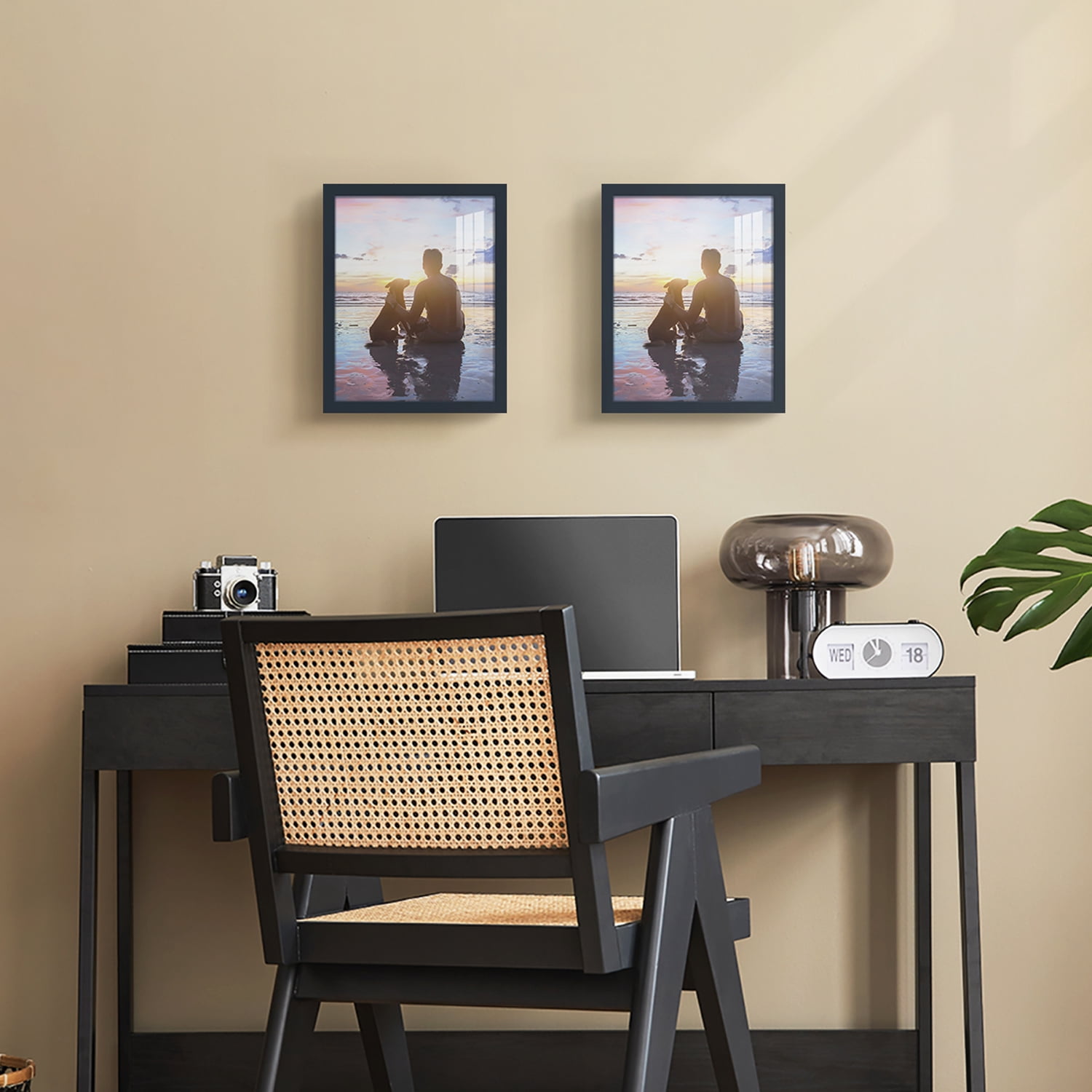 Modern 11 in. x 14 in. Dark Blue Picture Frame (Set of 2)