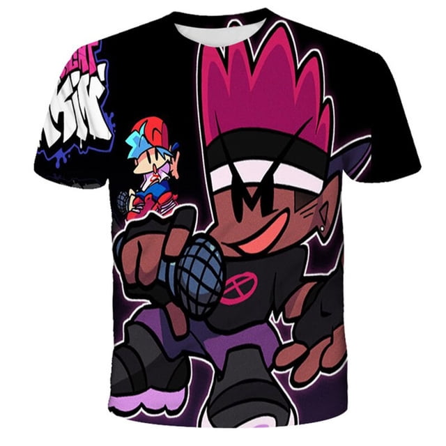 6M-14T Kids Fridany Night Funkin Camisetas Verano Niños Niños Niñas Ropa Camisetas de manga corta Camisetas Casual Loose Children's T Shirts3T Gao Jinjia LED