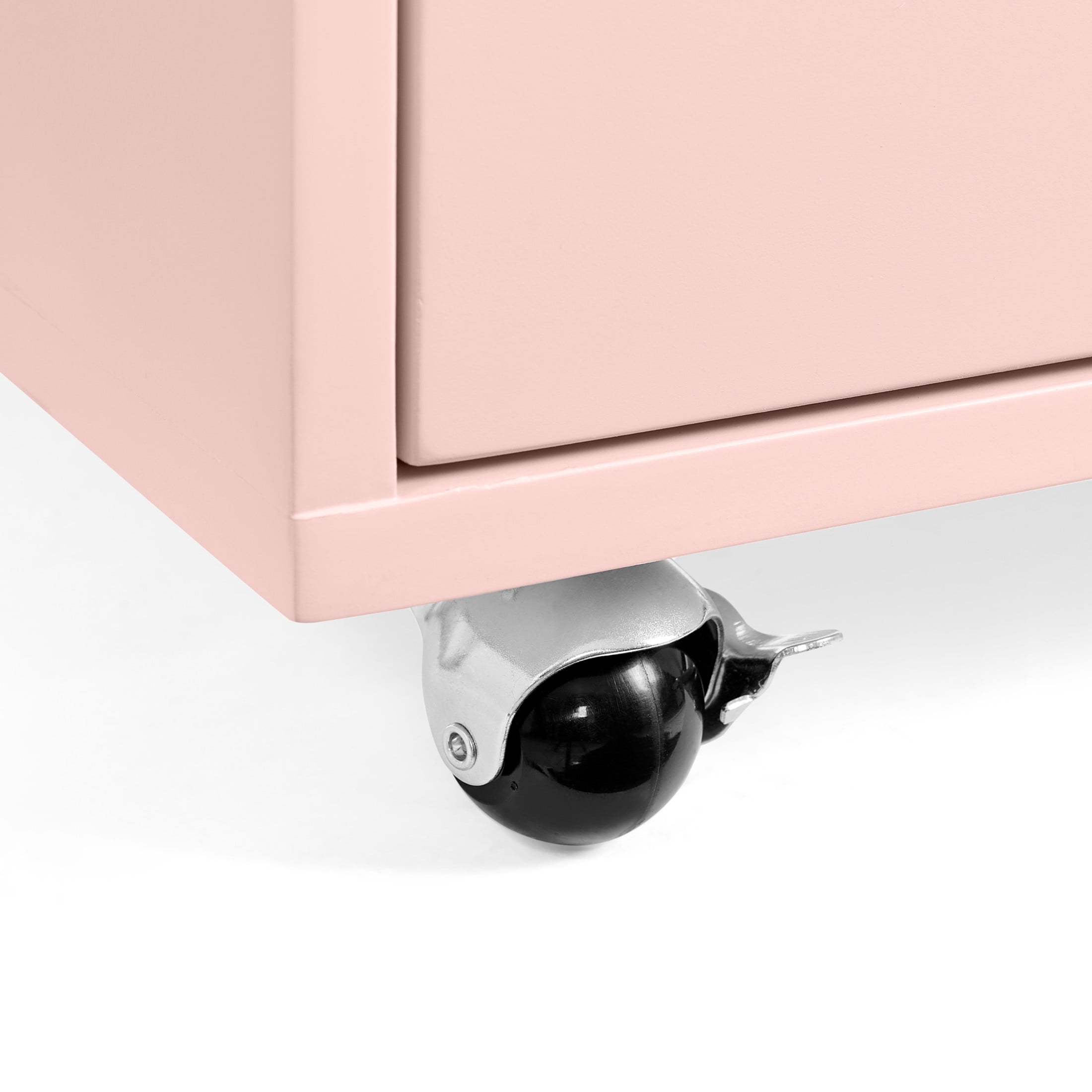 Noble House Arlais Adjustable Height Rolling End Table, High Gloss Lift Top Side Table with Charging Station, Pink
